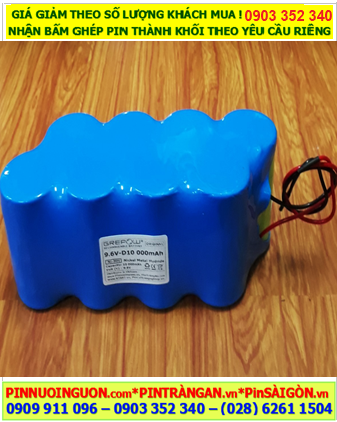 Pin sạc 9.6v-D10000mAh; Pin sạc NiMh 9.6v-D10000mAh, Pin chất lượng cao Grepow 9.6v-D10000mAh
