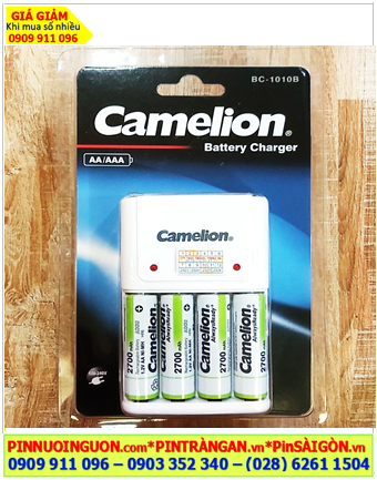 Camelion BC-1010B _Bộ sạc pin AA Kèm sẳn 4 pin sạc Camelion AlwaysReady NH-AA2500ARBP2 -1.2v