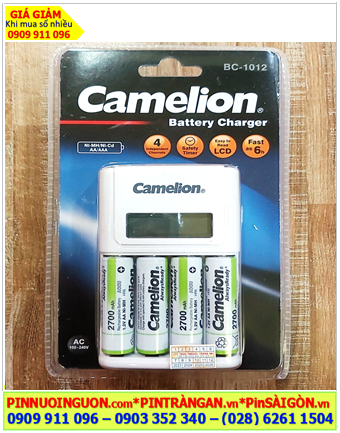 Camelion BC-1012 _Bộ sạc pin BC-1012 kèm 4 pin sạc Camelion NH-AA2700ARBP2 (AA2700mAh 1.2v)