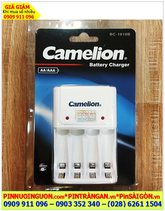 Camelion BC-1010 _máy sạc AA, AAA với 4 rảnh và sạc được 2 đến 4 pin, sạc chậm canh giờ