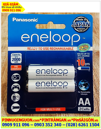 Pin máy ảnh Kỹ thuật số _Pin sạc AA2000mAh 1.2v Panasonic Eneloop BK-3MCCE/2BT chính hãng _Xuất xứ Nhật 