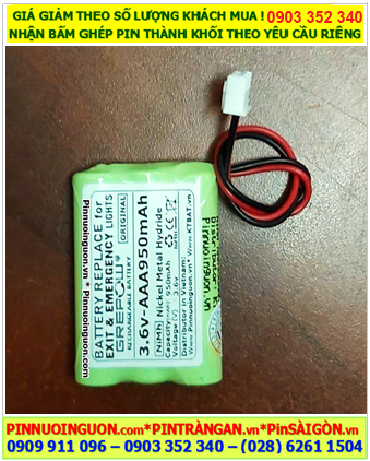 Pin sạc 3.6v-AAA950mAh, Pin sạc NiMh 3.6v-AAA950mAh, Pin sạc công nghiệp 3.6v-AAA950mAh
