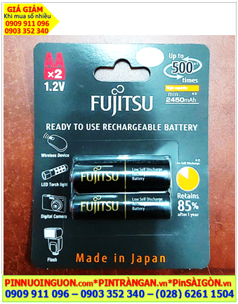 Fujitsu HR-3UTHCEX(2B); Pin sạc AA 2450mAh 1.2v Fujitsu HR-3UTHCEX(2B) /Xuất xứ NHẬT _Vỉ 2viên