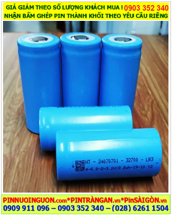 LifeP04-HT32700-6000mAh, Pin sắt 3.2v LifeP04-HT32700-6000mAh /Dòng xả liên tục 5C, Nội trở 6-6.8mΩ