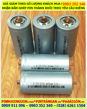 LifeP04-IFR32700, Pin sắt LifeP04-IFR32700 3.2v 6000mAh đầu sắt Ốc vít, Discharge 20A /ko kèm Ốc vít