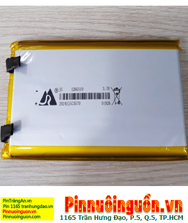 LP-1260110, Pin sạc 3.7v LiPolymer 1260110 với 10.000mAh (12x60x110mm) (chưa gắn mạch sạc)