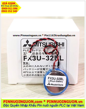 Pin Mitsubishi FX3U-32BL; Mitsubishi FX3U-32BL; Pin nuôi nguồn Mitsubishi FX3U-32BL lithium 3v chính hãng_Made in Japan