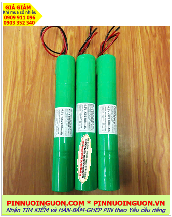 Pin đèn Exit thoát hiểm 4.8v-SC2200mAh; Pin đèn sự cố khẩn cấp 4.8v-SC2200mAh; Pin sạc 4.8v-SC2200mAh