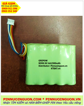 Pin sạc 6v-AA1500mAh, Pin sạc NiMh 6v-AA1500mAh, Pin sạc GREPOW 6v-AA1500mAh 