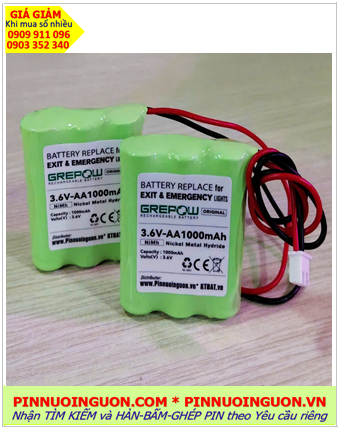 Pin sạc 3.6v-AA1000mAh, Pin đèn Exit thoát hiểm 3.6v-AA1000mAh, Pin đèn Sự cố khẩn cấp 