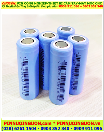 Pin sạc 18500; Pin sạc 3.7v Lithium Li-ion ICR18500 (2000mAh, 18mmx50.5mm) chính hãng