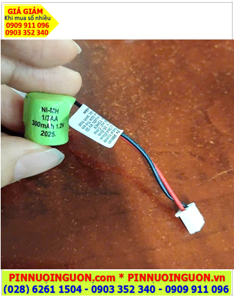 Pin sạc 1.2v-1/3AA-180mAh, Pin nuôi nguồn máy THÊU 1.2v-1/3AA-180mAh (Zắc cắm)