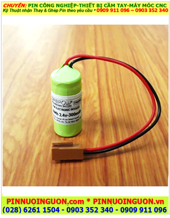 Pin sạc 2.4v-1/3AA-300mAh, Pin nuôi nguồn MÁY THÊU 2.4v-1/3AA-300mAh