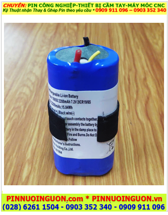 Pin sạc 2ICR18650, Pin sạc 7.2v Lithium L-ion 2ICR18650 (2000mAh) chính hãng