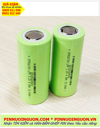 Pin sạc 3.2v IFR26700, Pin sắt PhosPhate LIFEP04 3.2v-12.8Wh IFR26700 4.0AH /4000mAh