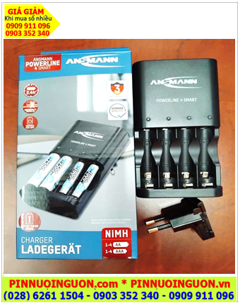 Powerline 4 Smart; Máy sạc pin AA-AAA Powerline 4 Smart _Sạc nhanh _Sạc được 1,2,3,4 pin AA và AAA