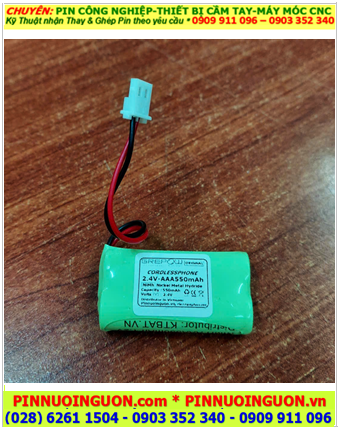 Pin sạc NiMh 3.6v-AAA550mAh, Pin điện thoại bàn không dây Panasonic 3.6v-AAA550mAh
