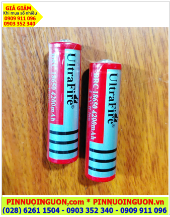 Ultrafire BRC18650-4200mAh, Pin sạc 3.7-4.2v Lithium Li-ion BRC18650-4200mAh đầu lồi sử dụng cho Đèn pin, Quạt